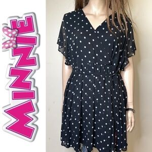 Disney x Torrid Minnie Mouse Dress Women’s Size 30 Black White Polka Dot